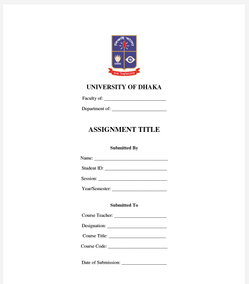 DU Assignment Cover Page Download (DOCS) – Free & Editable chakritoolsbd.com