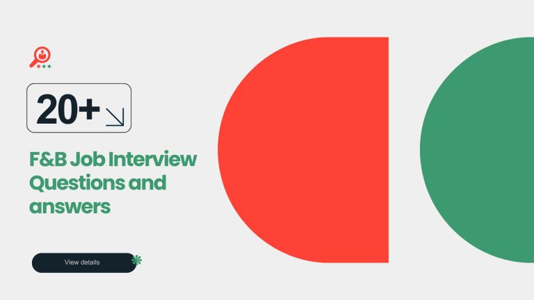 Food & Beverage F&B Job Interview Questions and Answers in Bangla